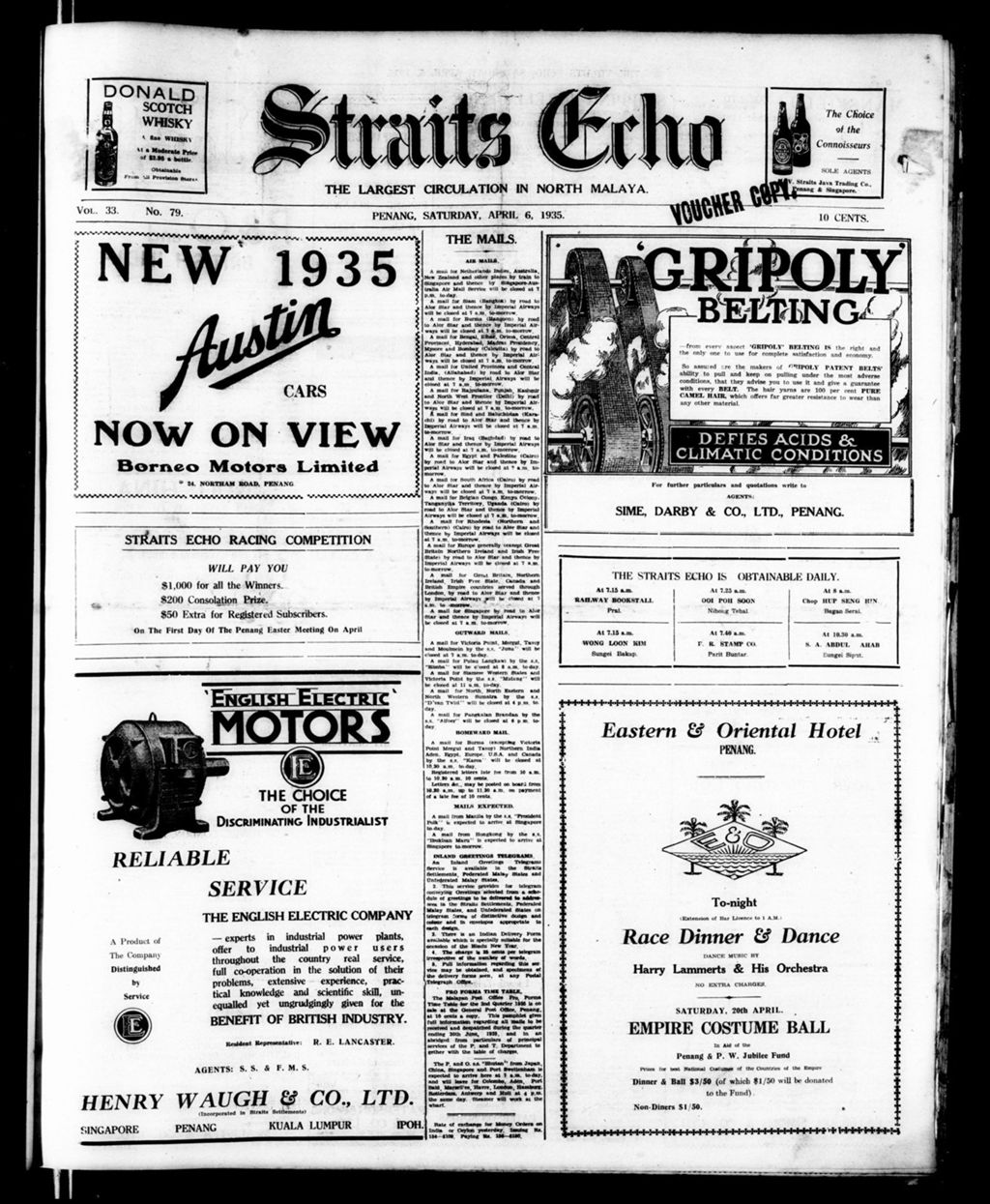 Miniature of Straits Echo 06 April 1935