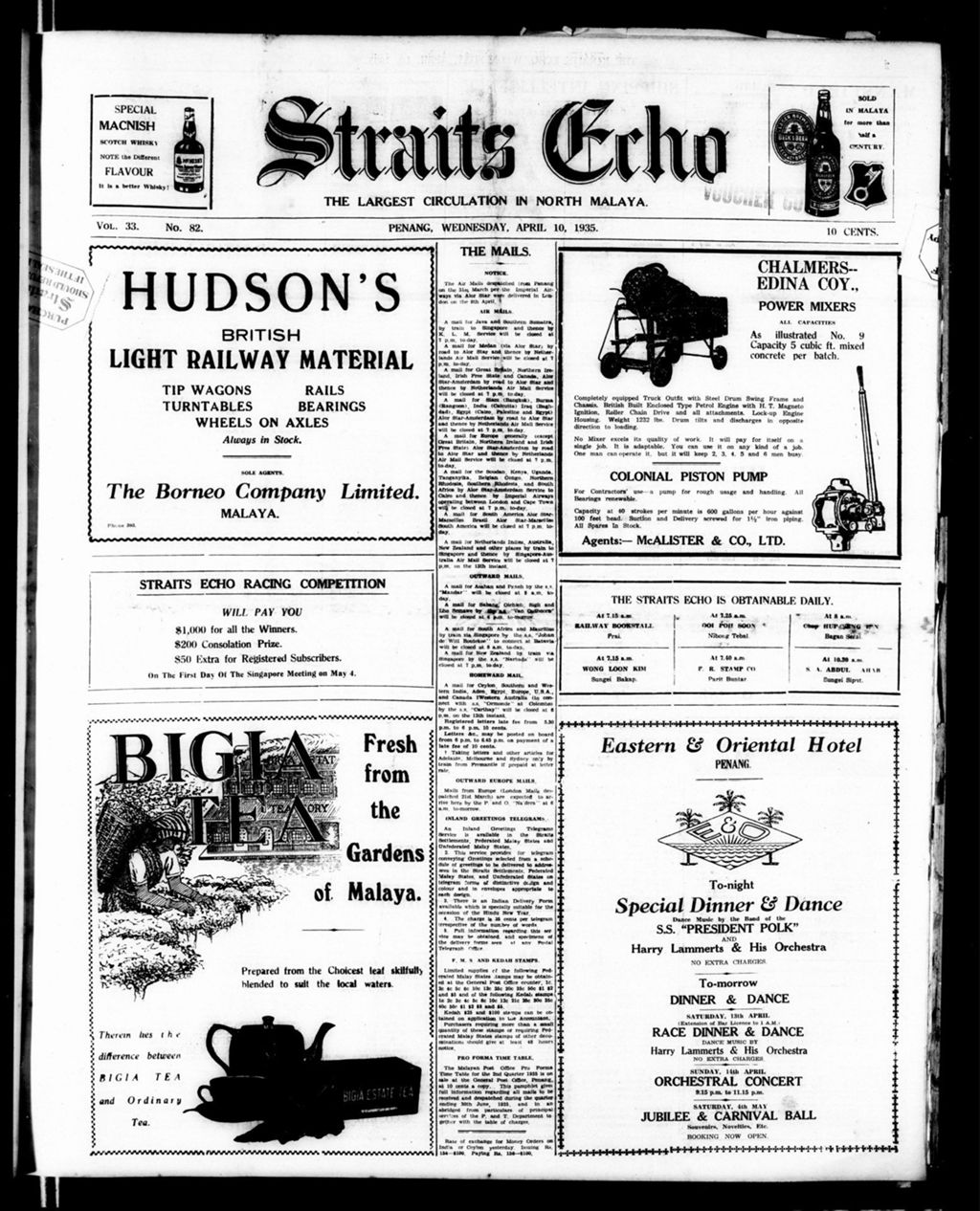 Miniature of Straits Echo 10 April 1935