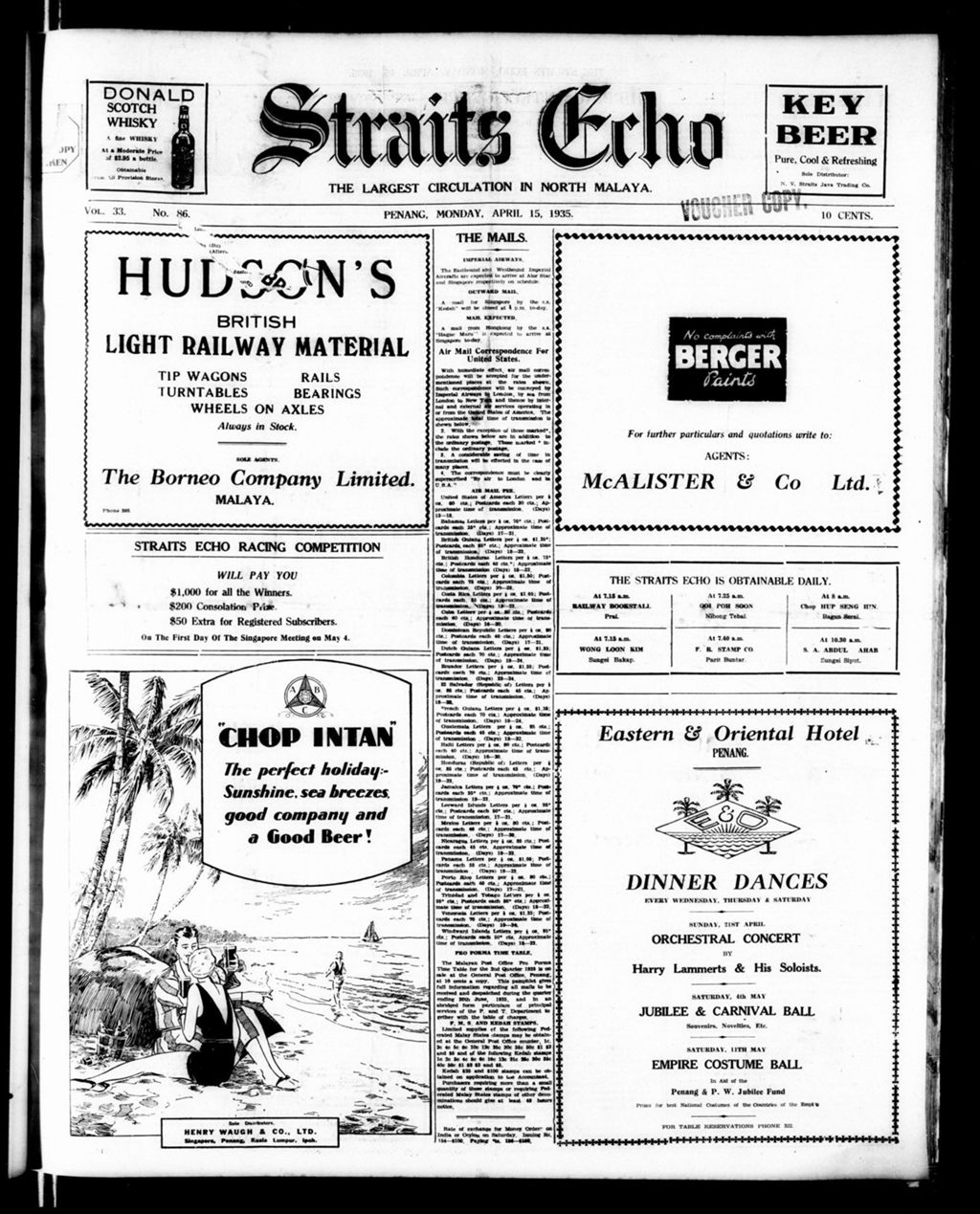 Miniature of Straits Echo 15 April 1935