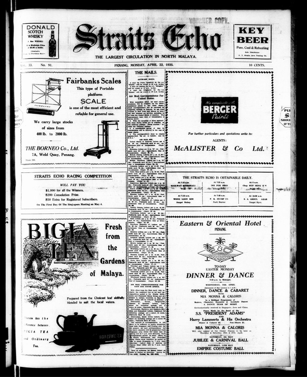 Miniature of Straits Echo 22 April 1935