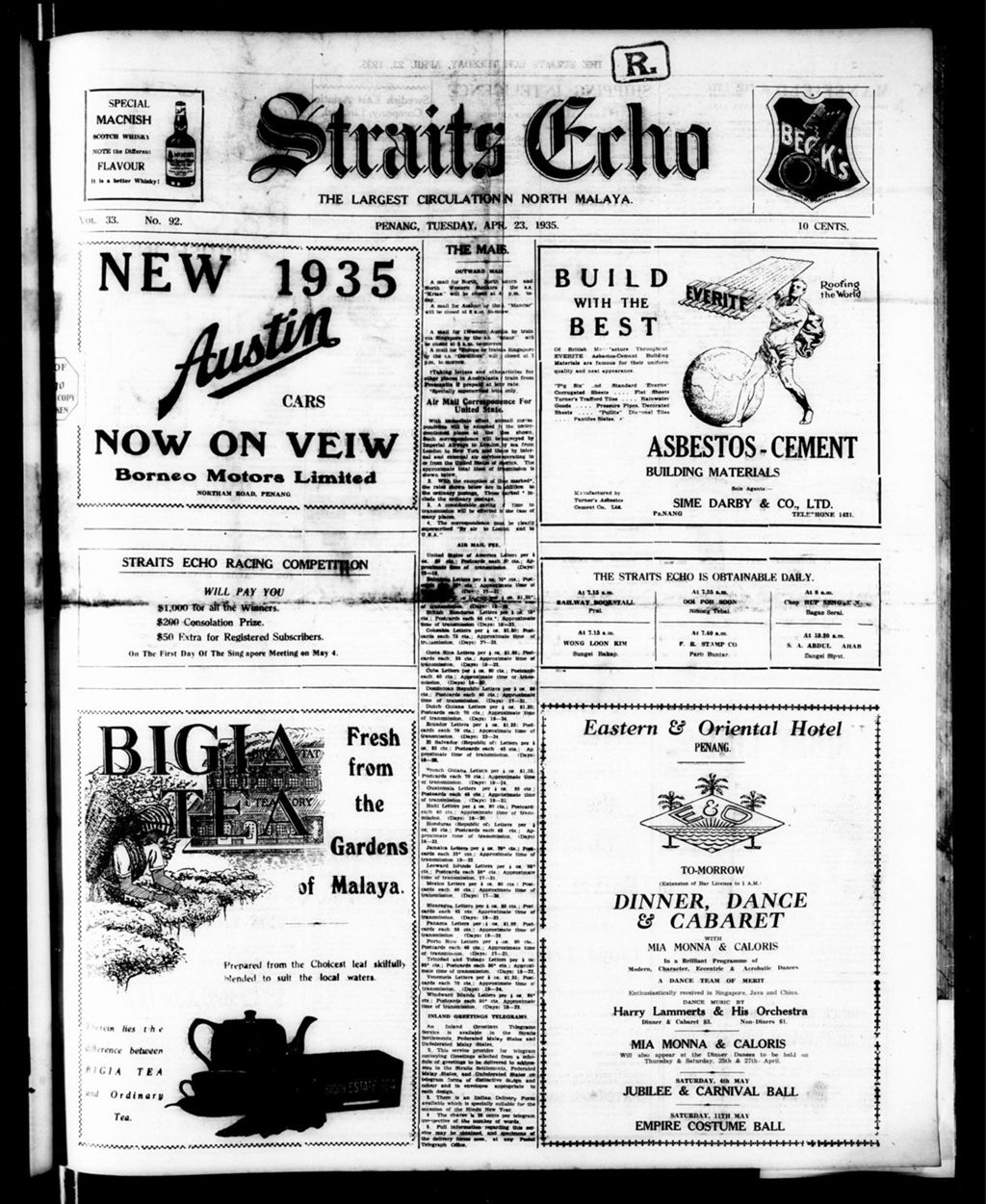 Miniature of Straits Echo 23 April 1935