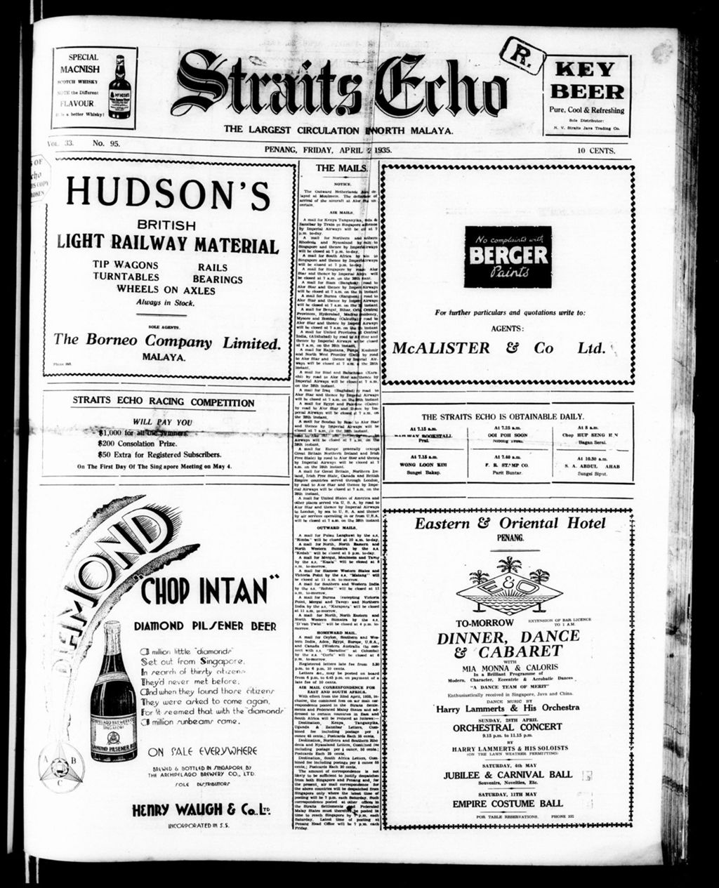 Miniature of Straits Echo 26 April 1935