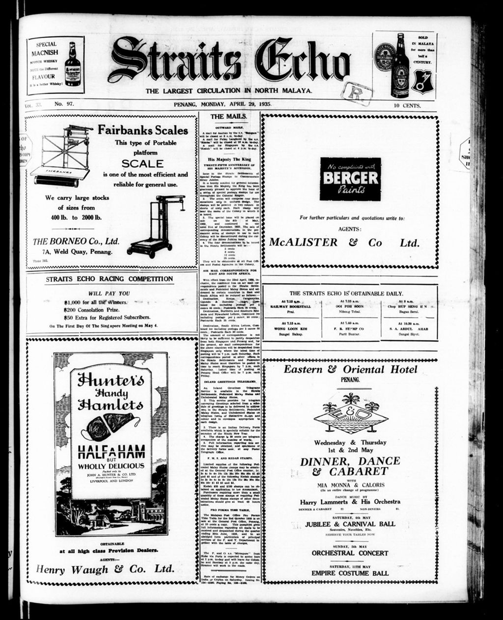 Miniature of Straits Echo 29 April 1935