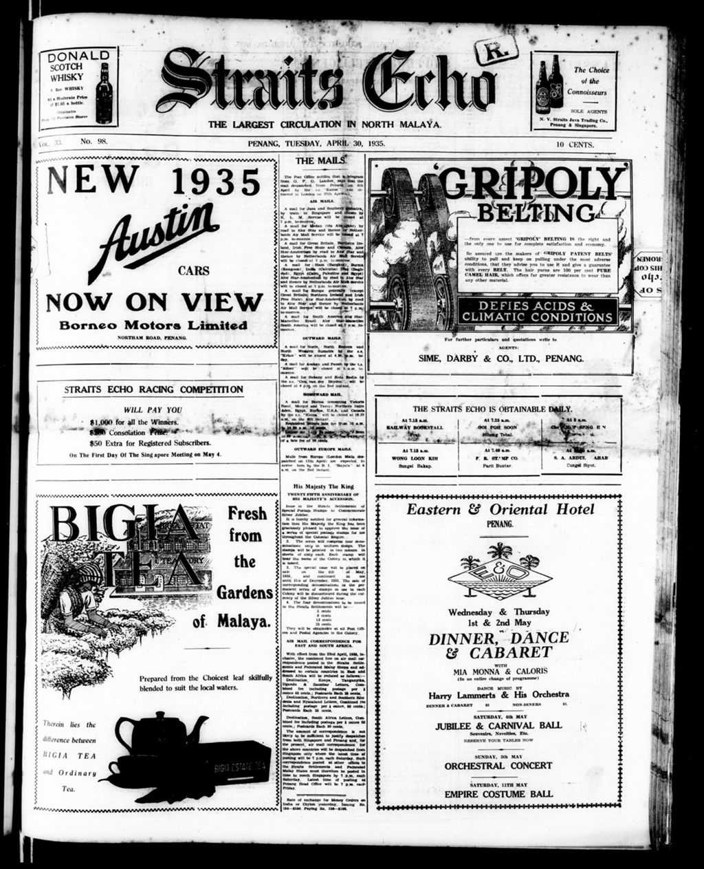 Miniature of Straits Echo 30 April 1935