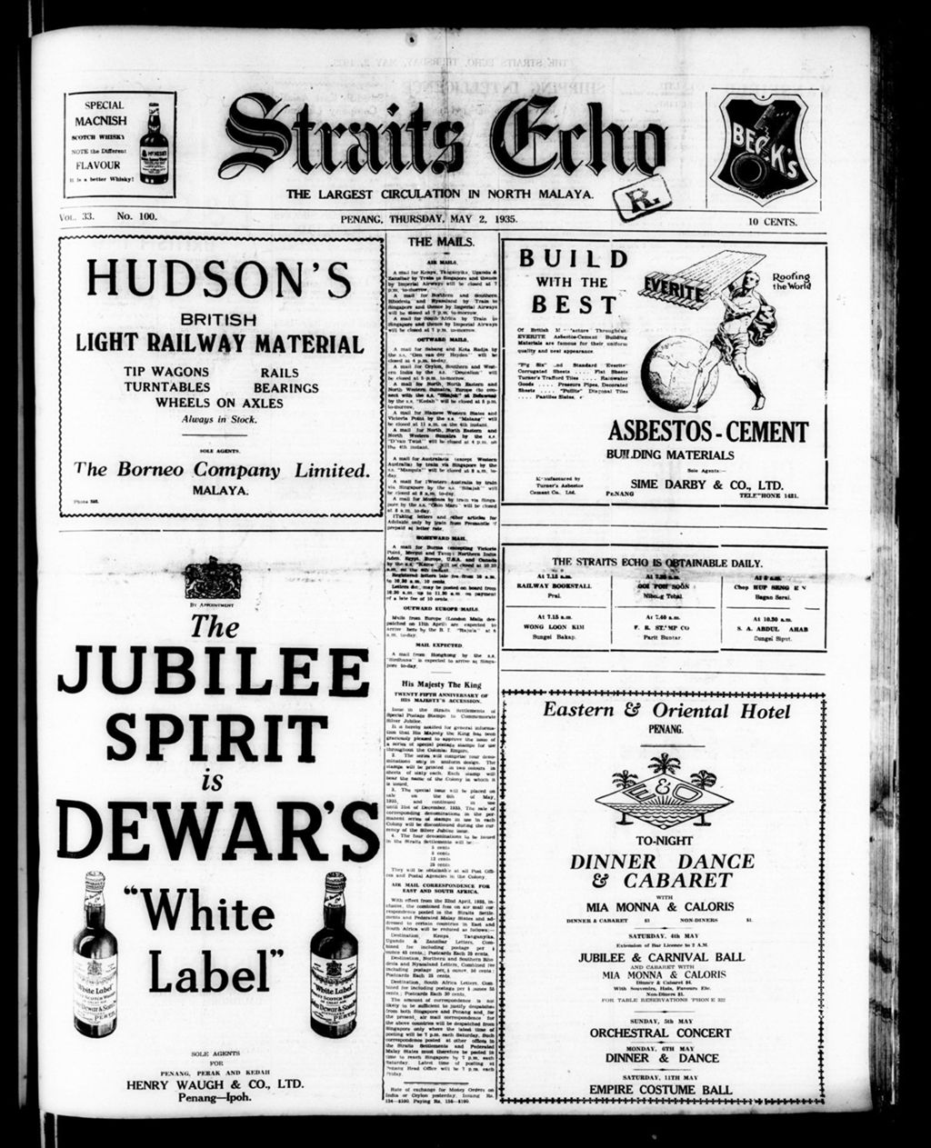 Miniature of Straits Echo 02 May 1935