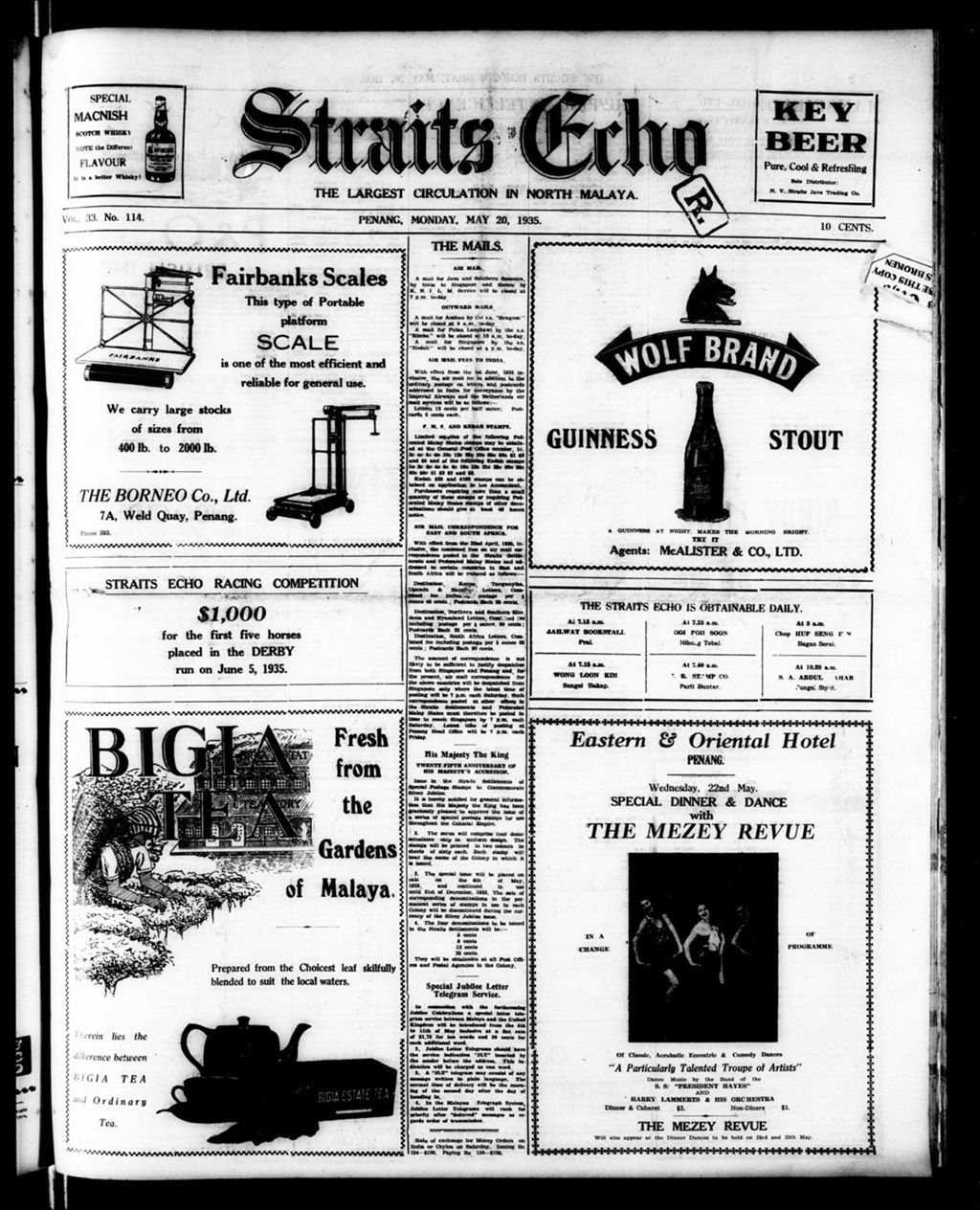 Miniature of Straits Echo 20 May 1935