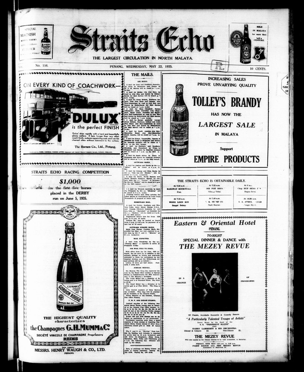 Miniature of Straits Echo 22 May 1935