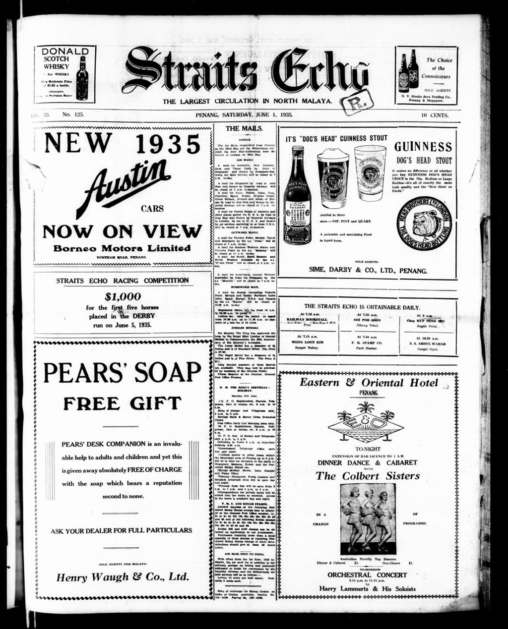 Miniature of Straits Echo 01 June 1935