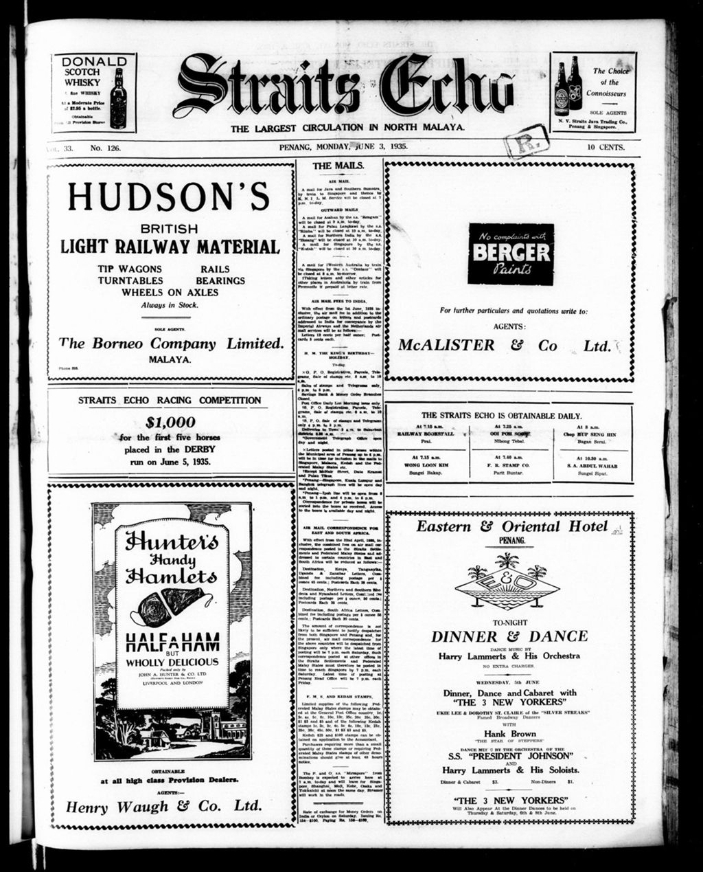 Miniature of Straits Echo 03 June 1935