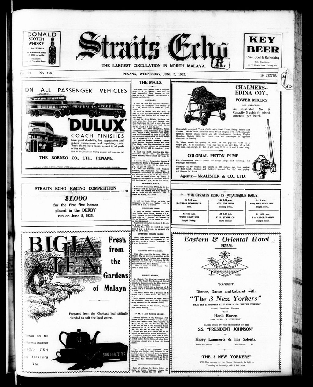 Miniature of Straits Echo 05 June 1935