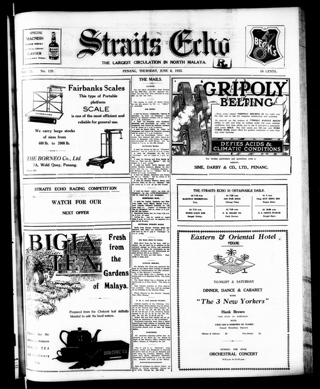 Miniature of Straits Echo 06 June 1935