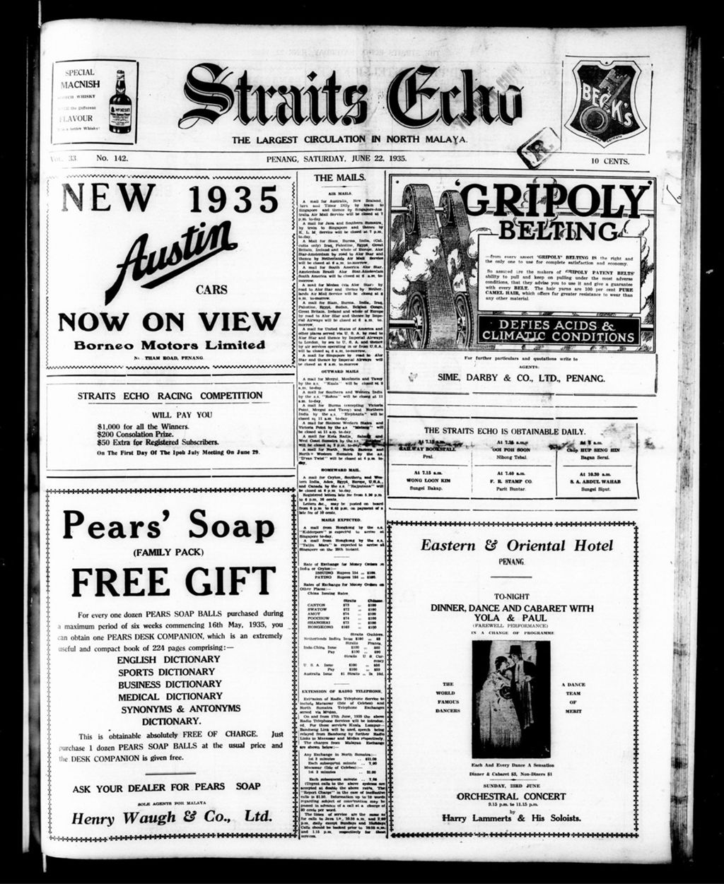 Miniature of Straits Echo 22 June 1935