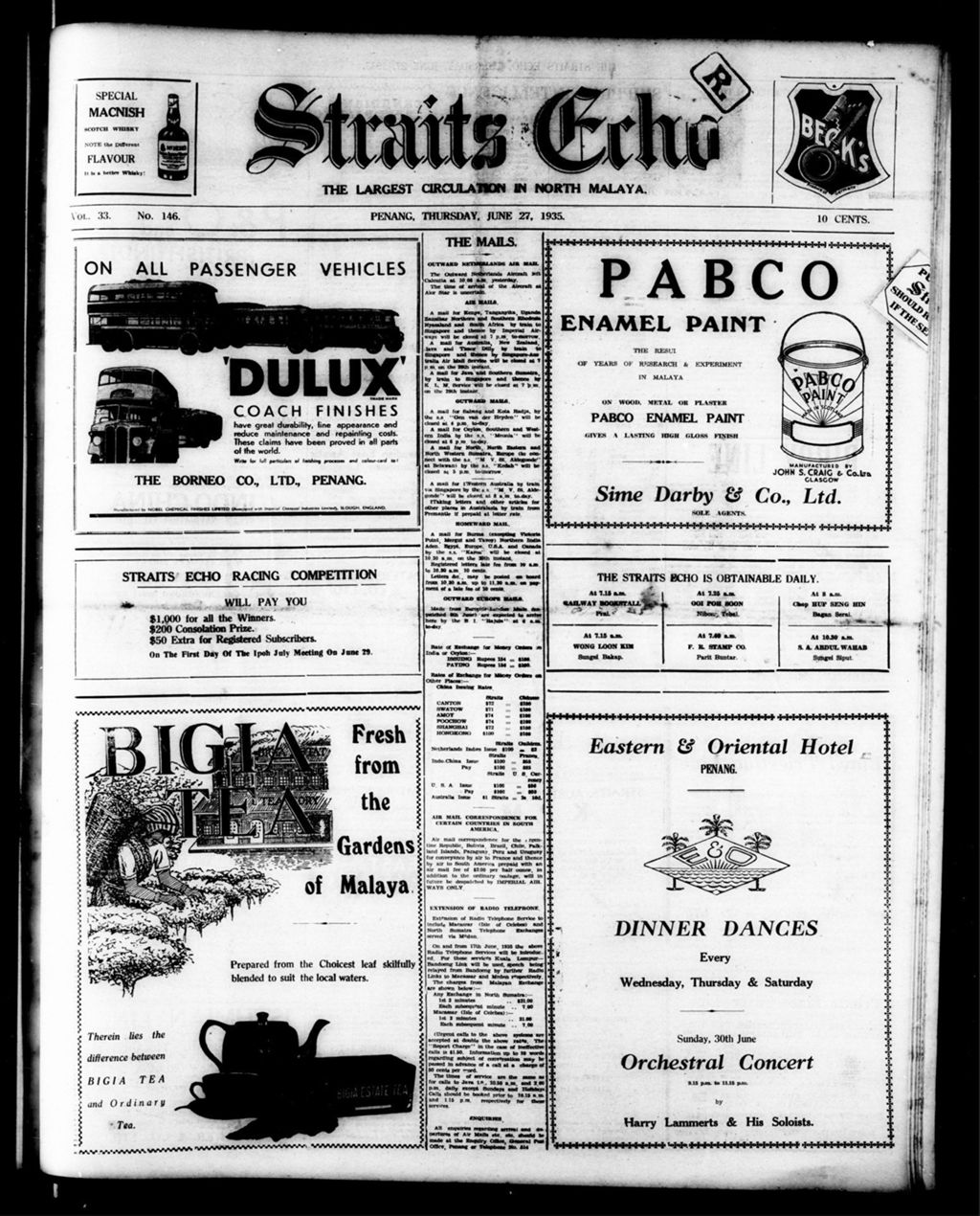 Miniature of Straits Echo 27 June 1935