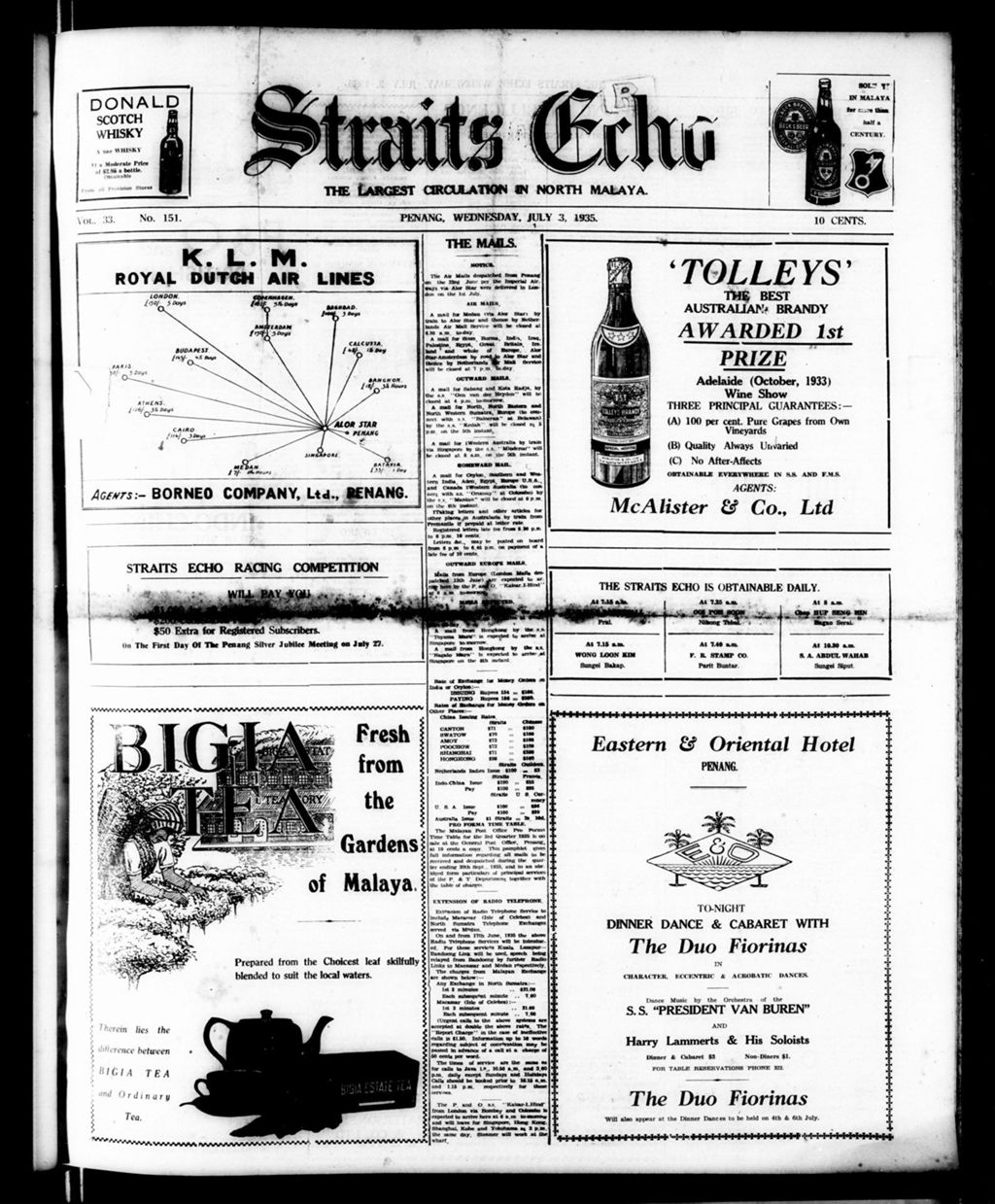 Miniature of Straits Echo 03 July 1935