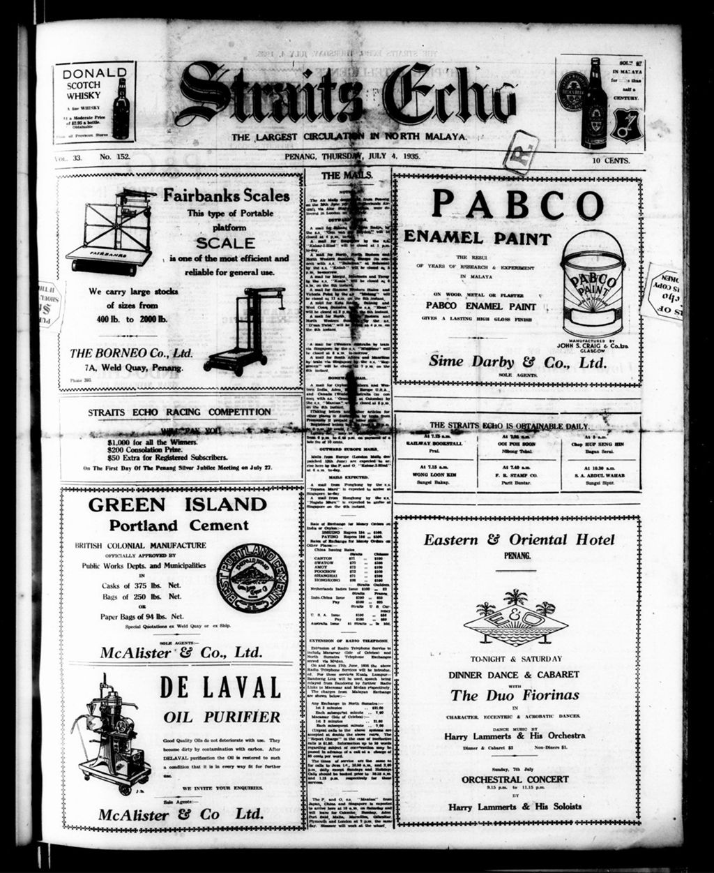 Miniature of Straits Echo 04 July 1935