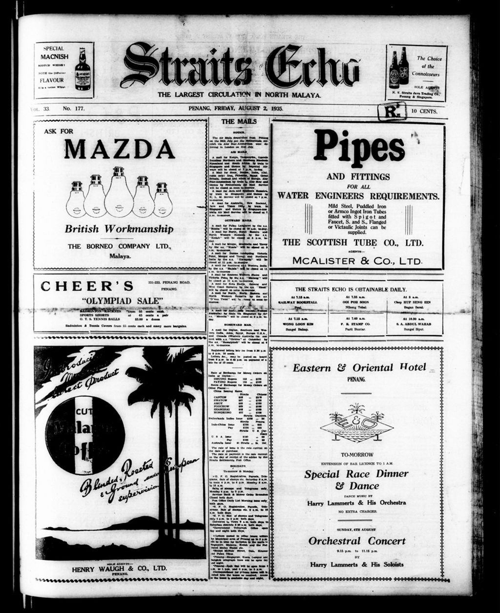 Miniature of Straits Echo 02 August 1935