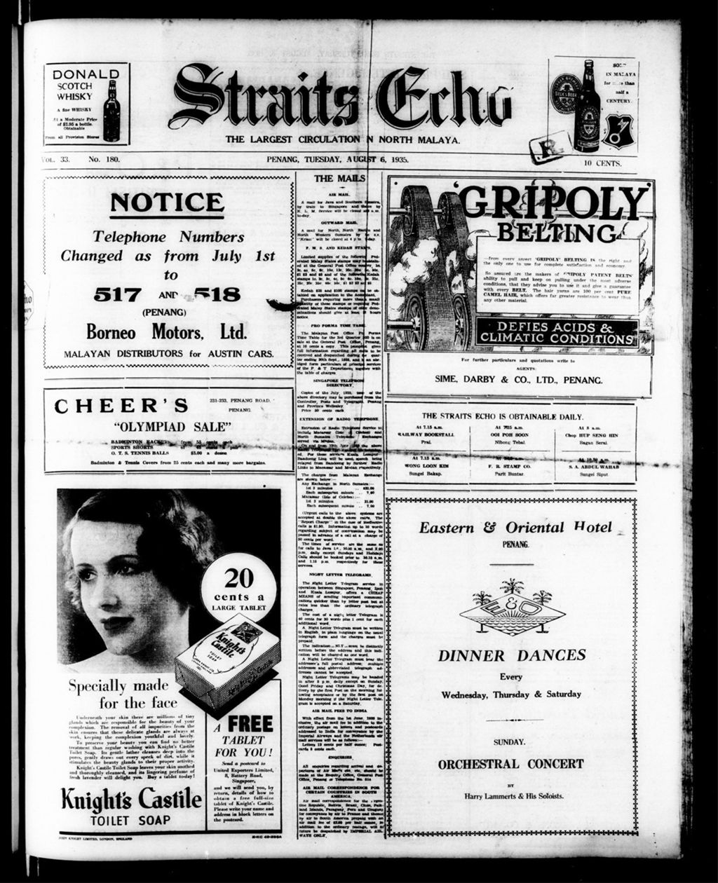 Miniature of Straits Echo 06 August 1935