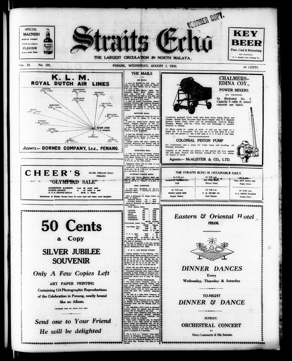 Miniature of Straits Echo 07 August 1935