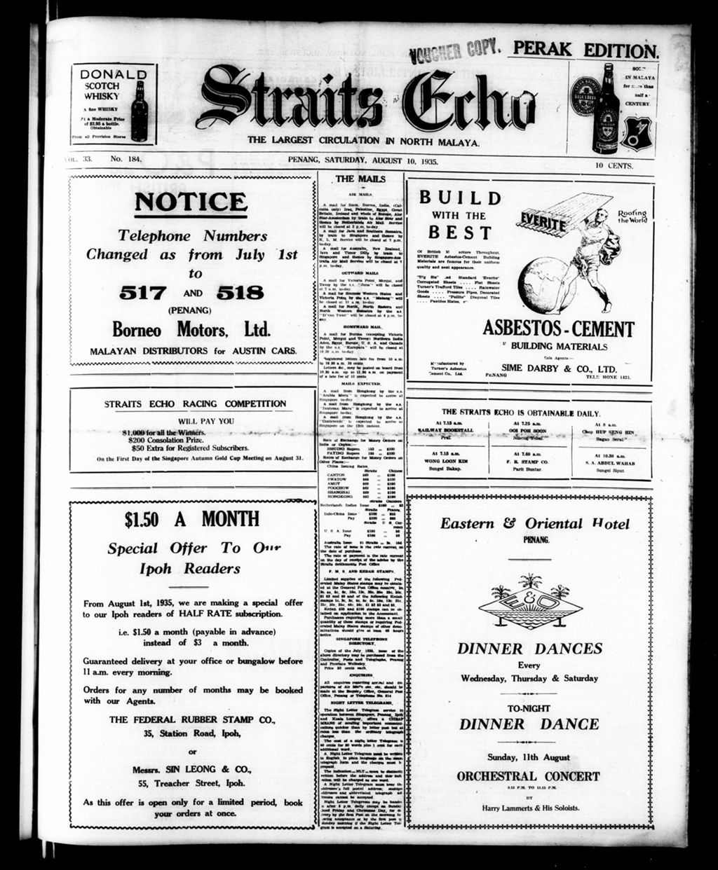 Miniature of Straits Echo 10 August 1935