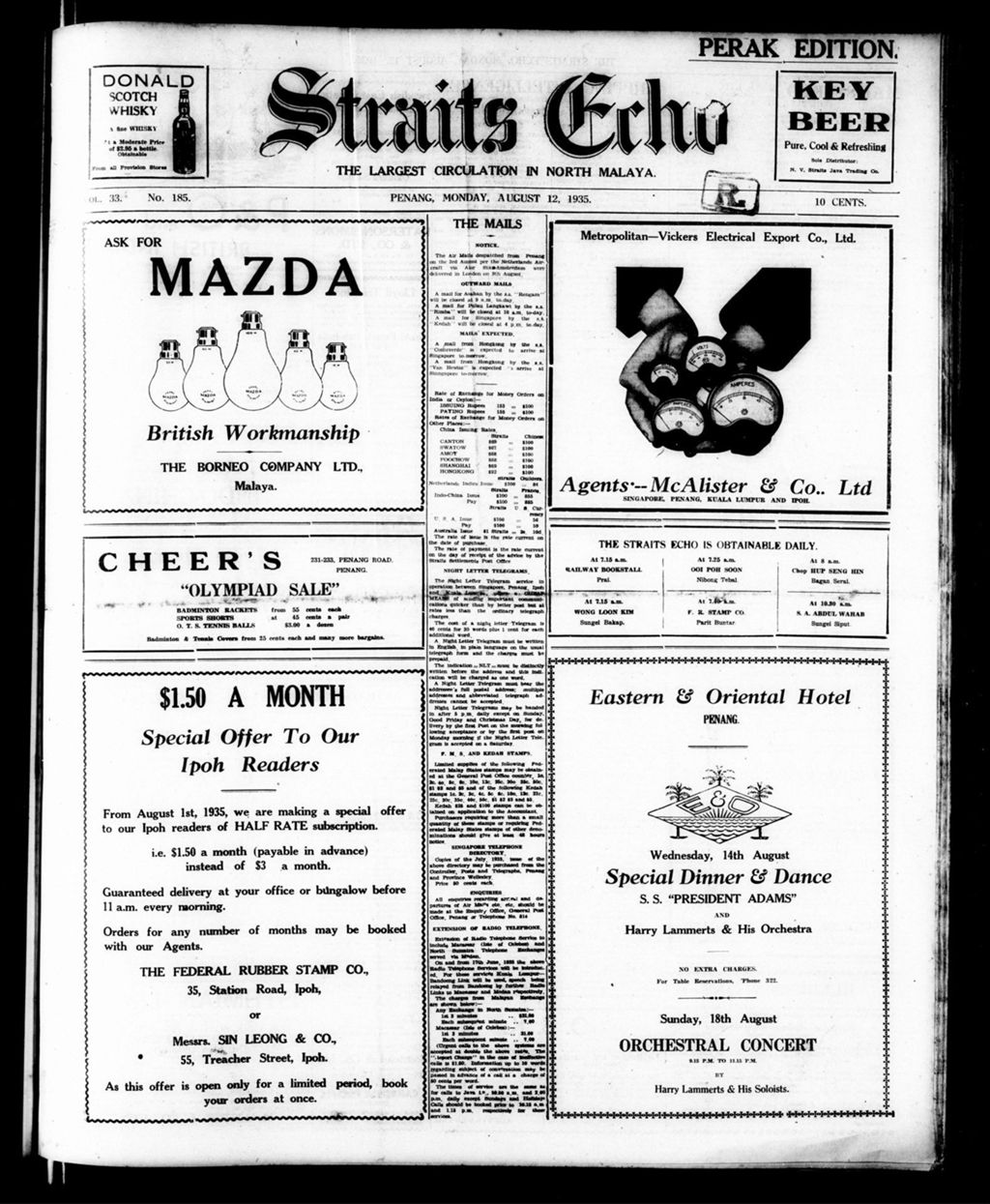 Miniature of Straits Echo 12 August 1935