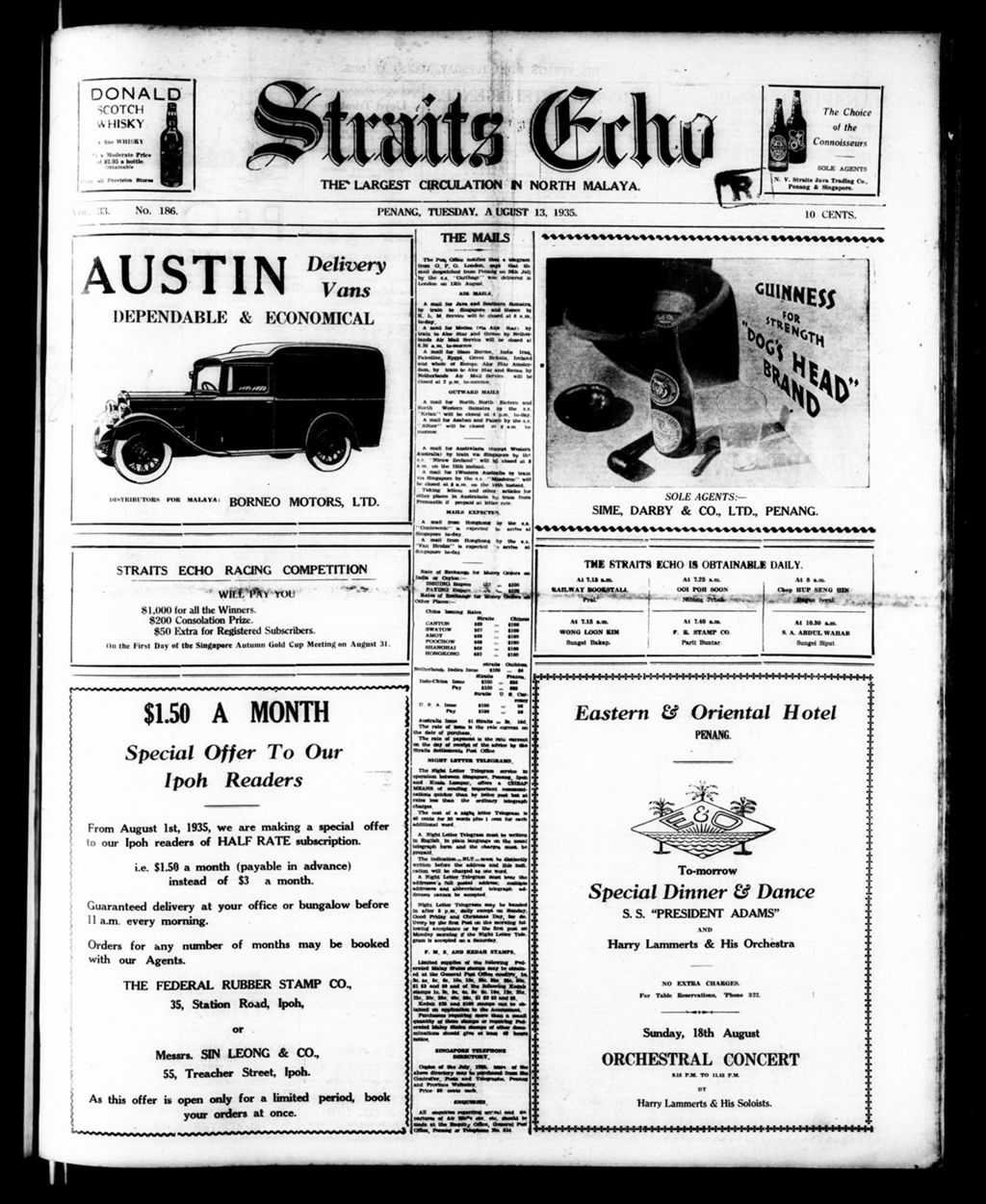 Miniature of Straits Echo 13 August 1935