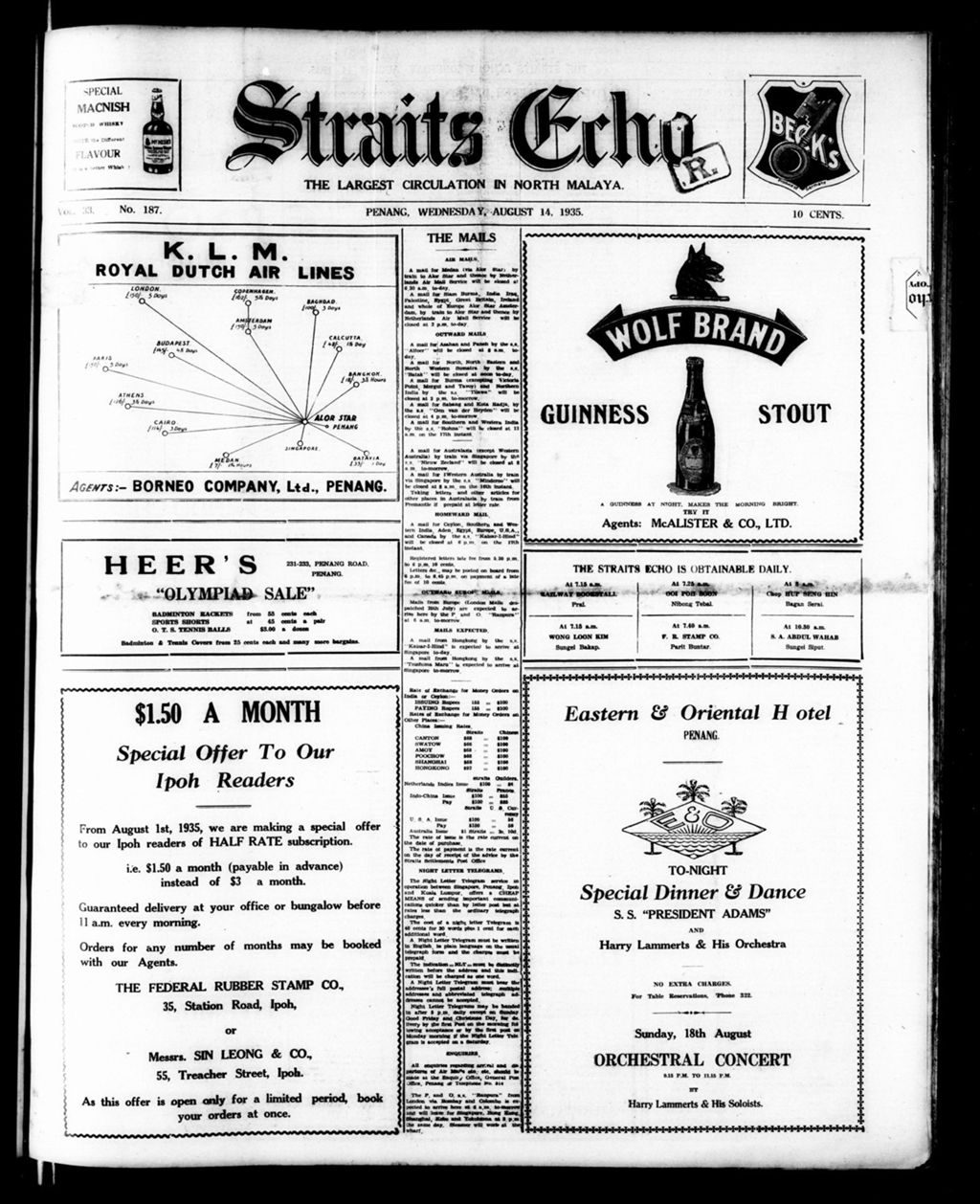 Miniature of Straits Echo 14 August 1935