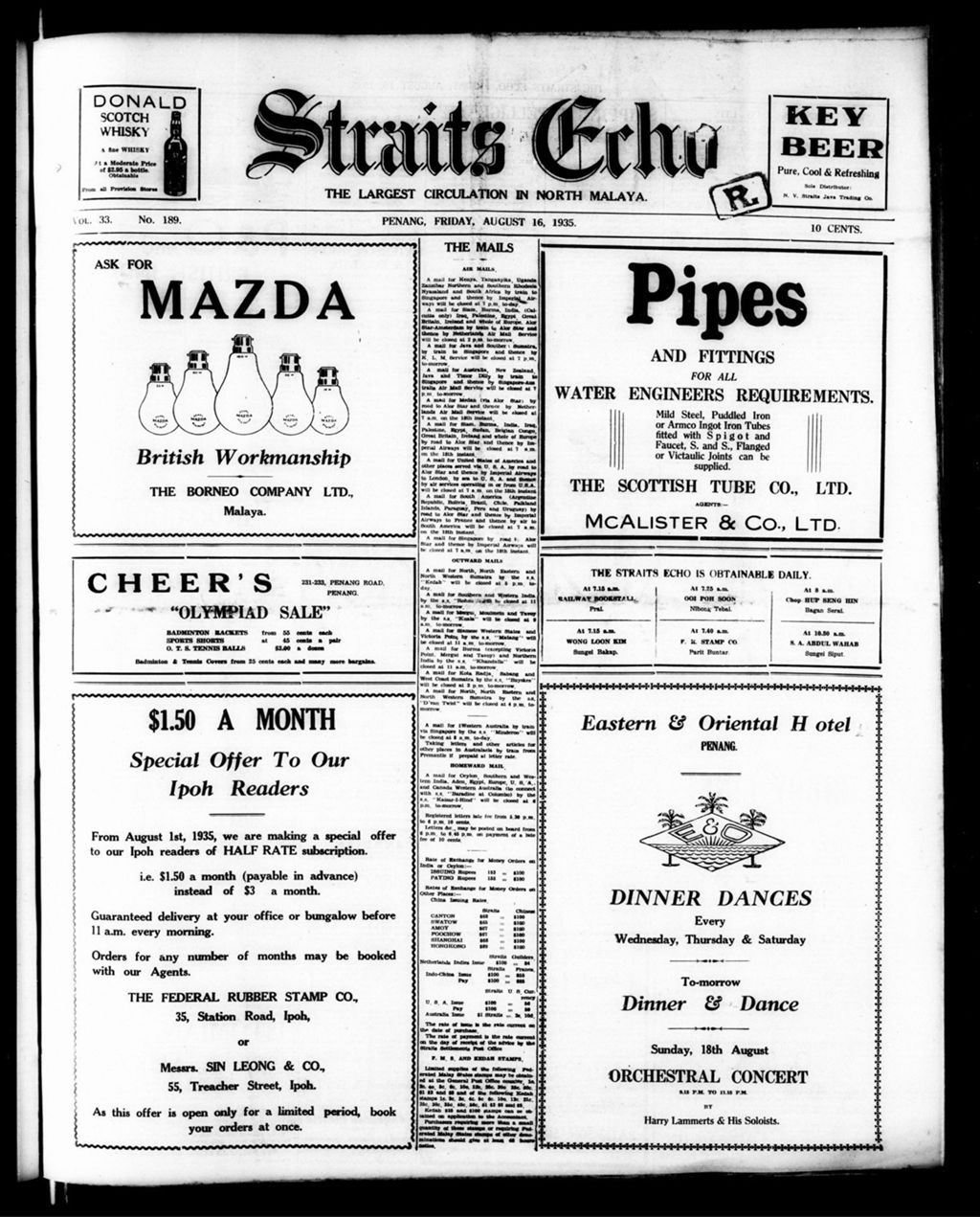 Miniature of Straits Echo 16 August 1935