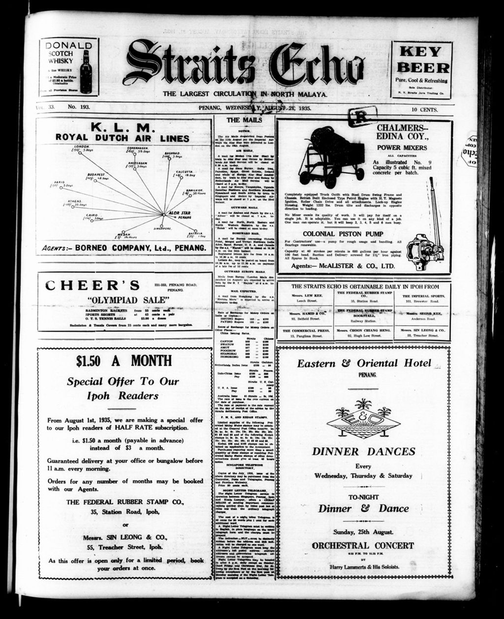 Miniature of Straits Echo 21 August 1935