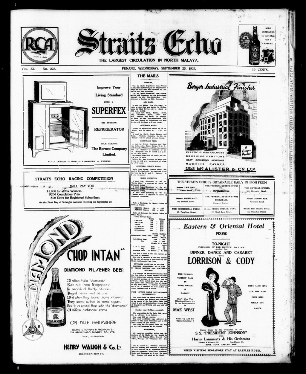 Miniature of Straits Echo 25 September 1935