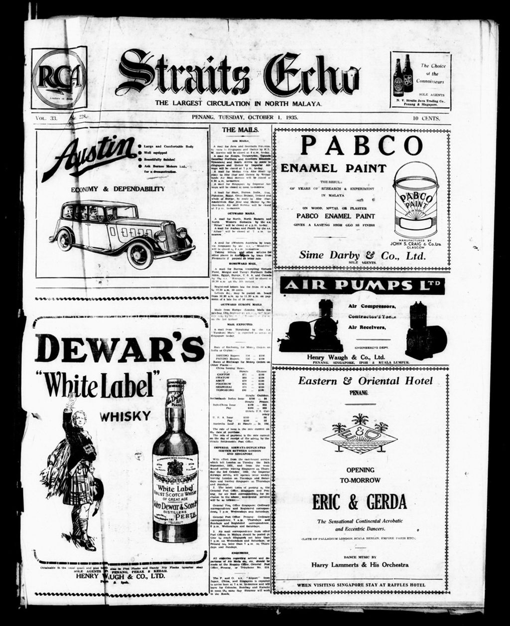 Miniature of Straits Echo 01 October 1935