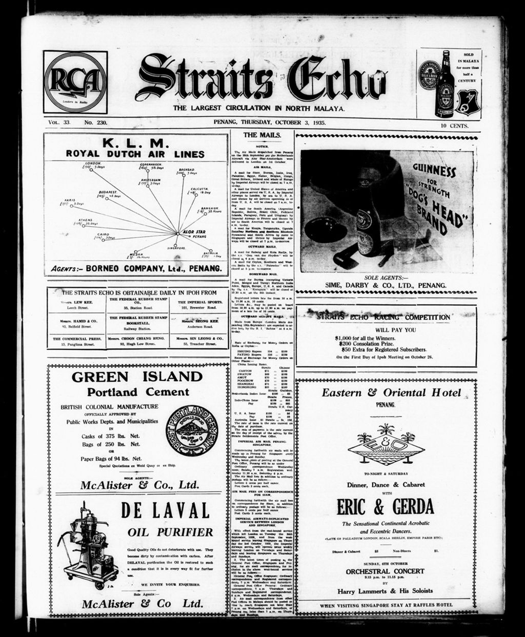 Miniature of Straits Echo 03 October 1935