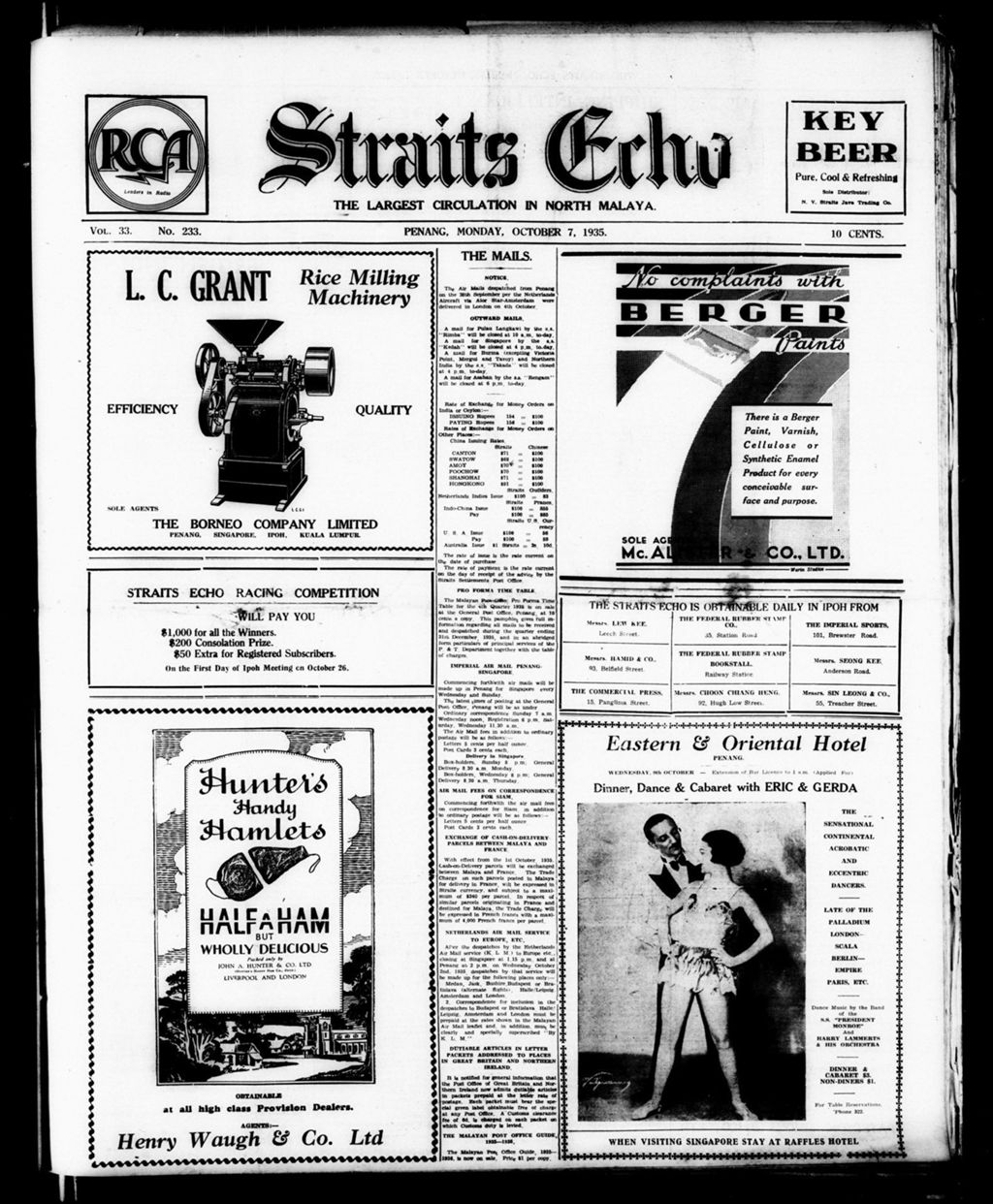 Miniature of Straits Echo 07 October 1935