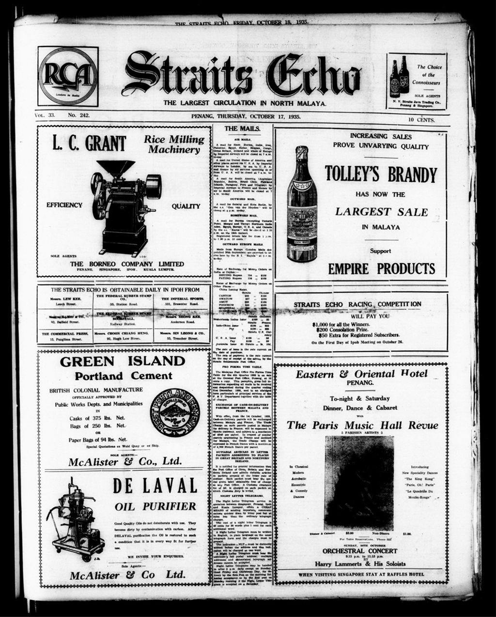 Miniature of Straits Echo 17 October 1935