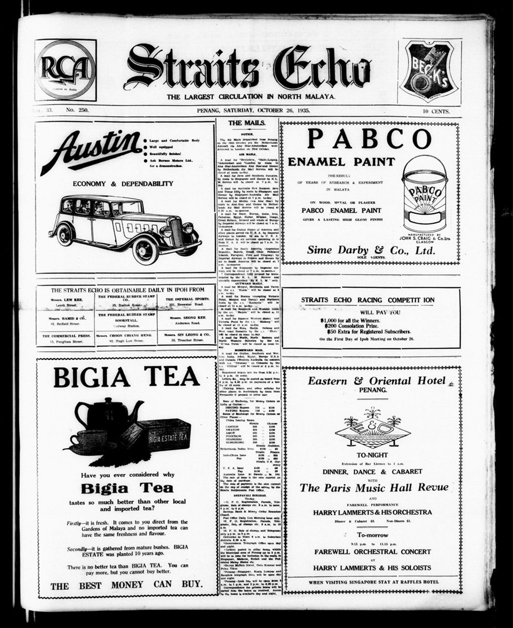 Miniature of Straits Echo 26 October 1935