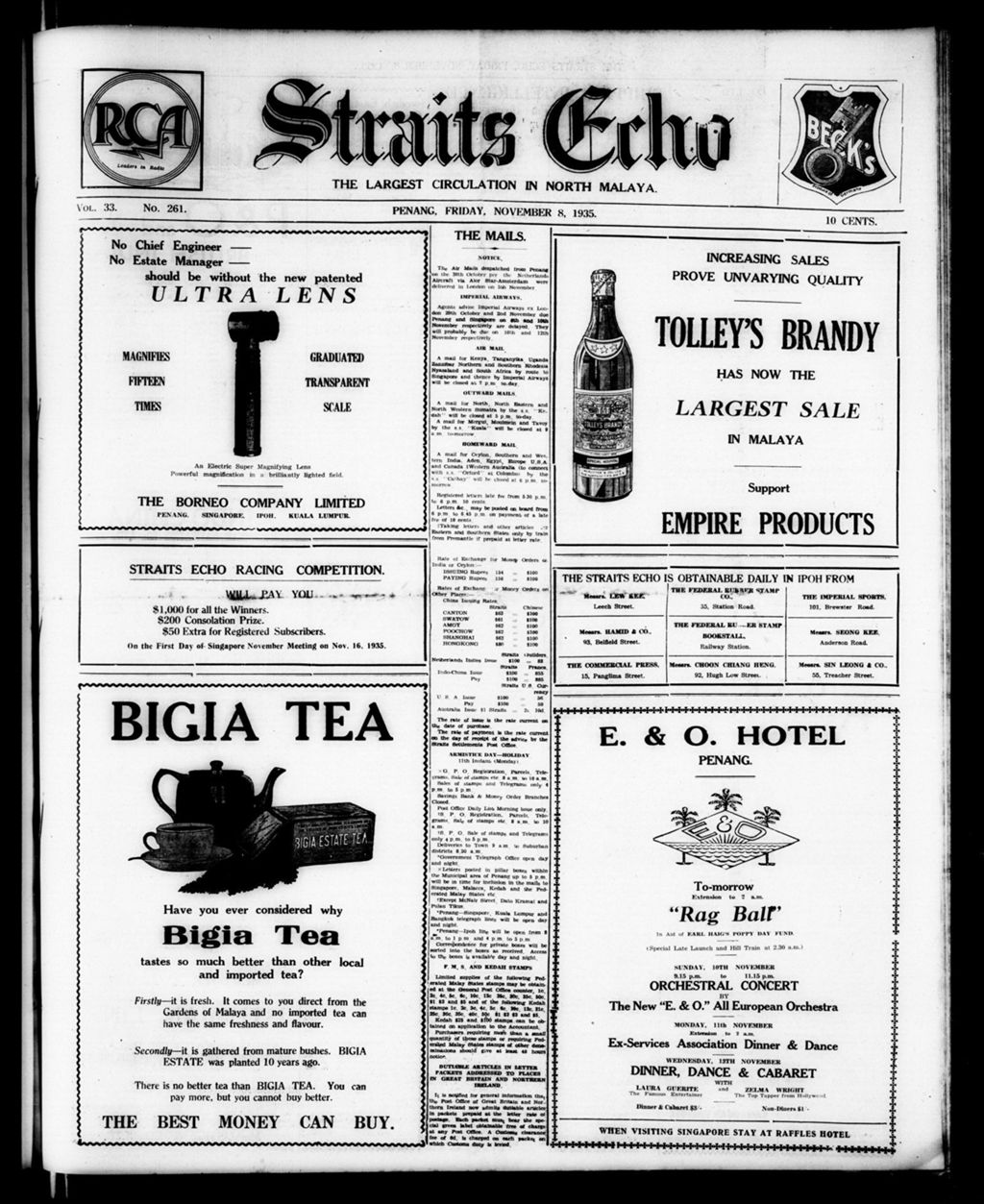 Miniature of Straits Echo 08 November 1935