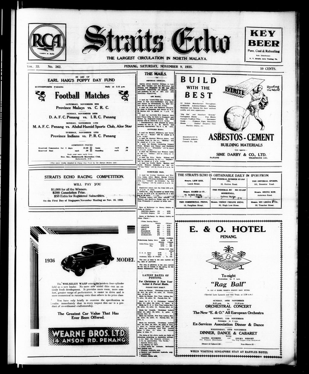 Miniature of Straits Echo 09 November 1935