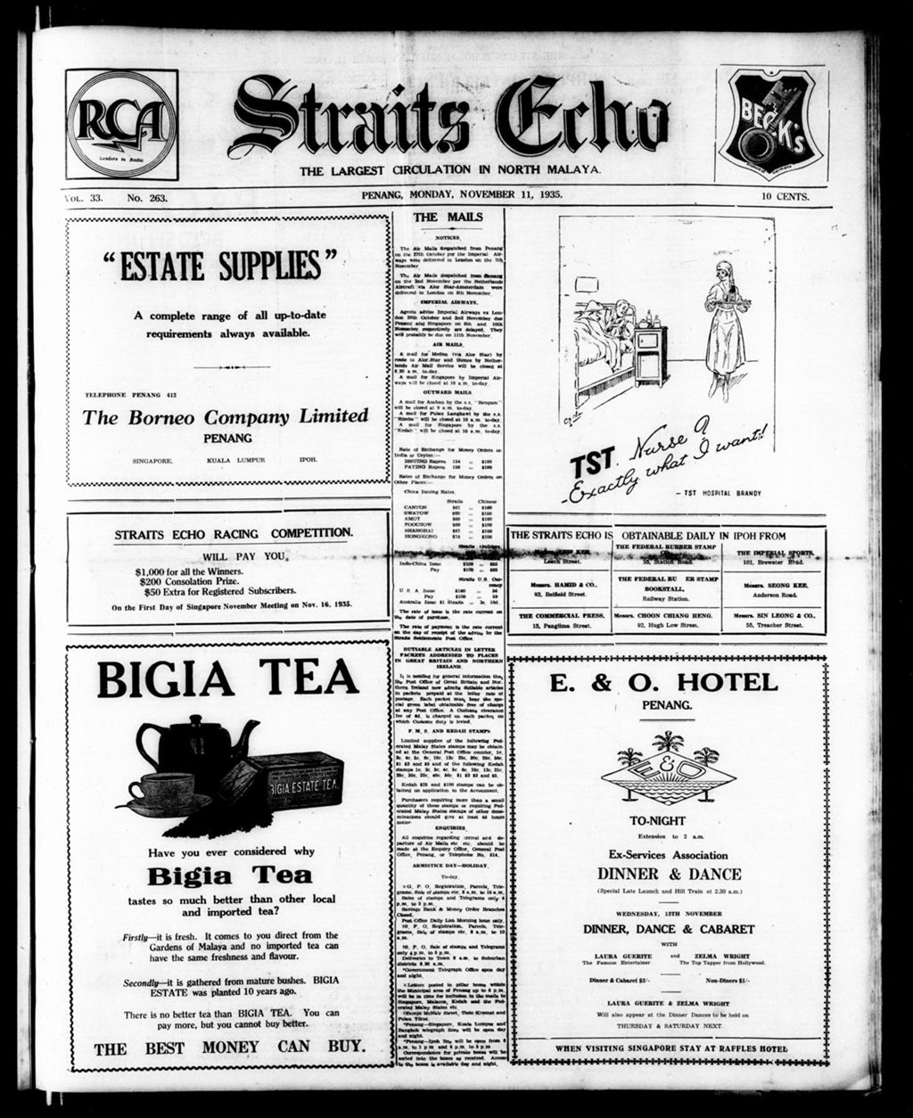 Miniature of Straits Echo 11 November 1935