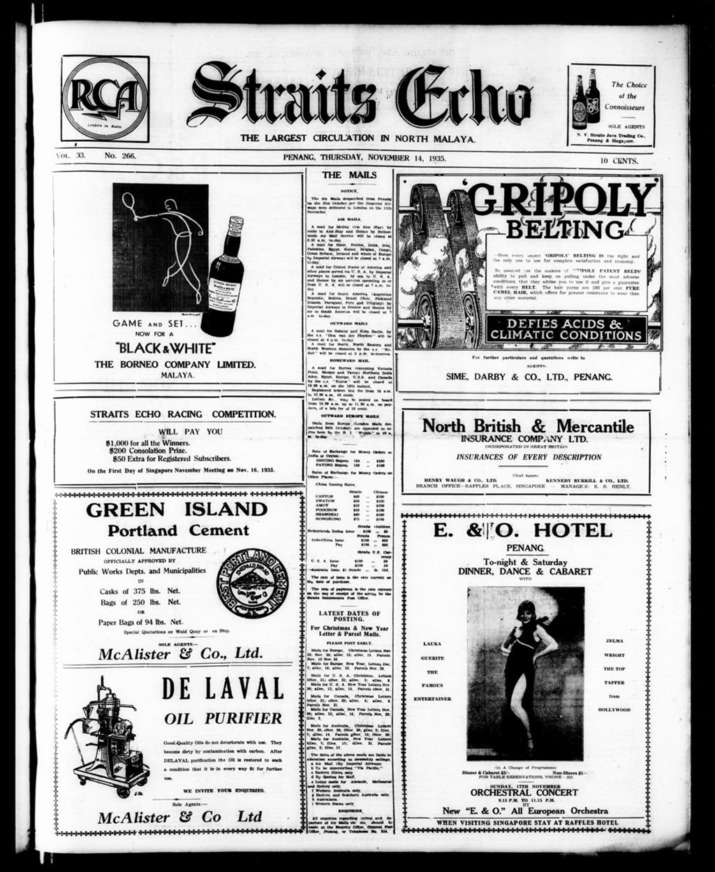 Miniature of Straits Echo 14 November 1935