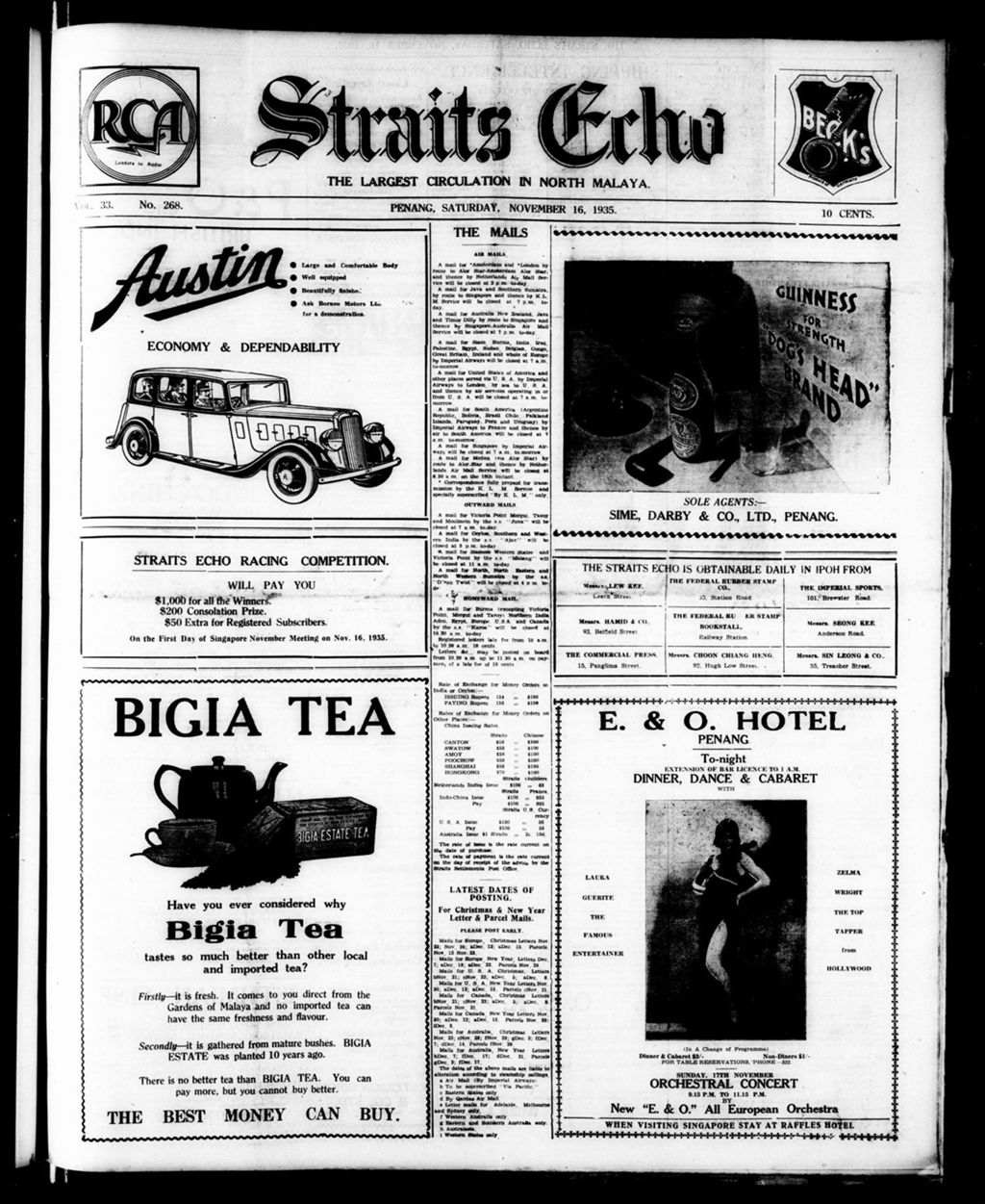 Miniature of Straits Echo 16 November 1935