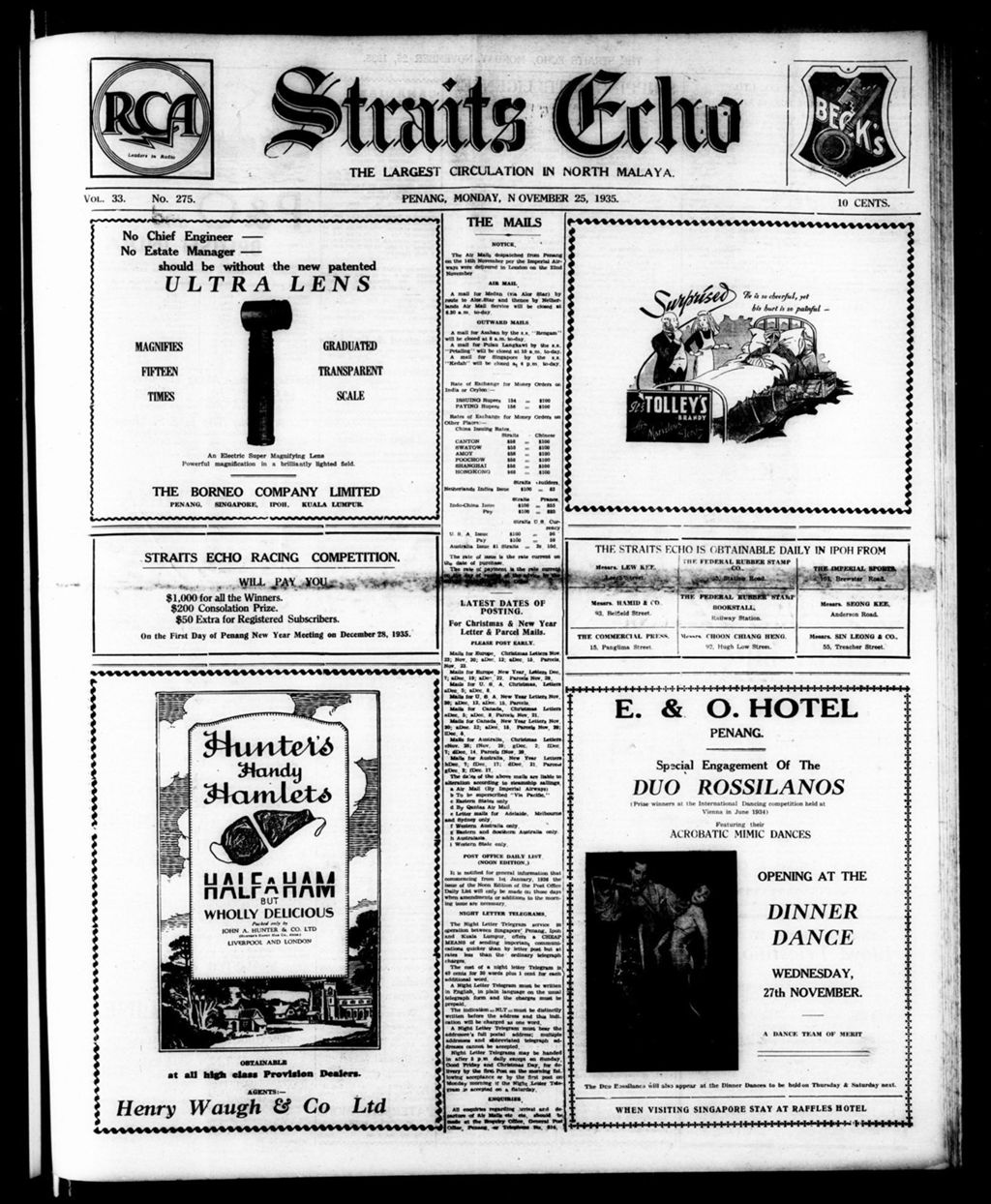 Miniature of Straits Echo 25 November 1935