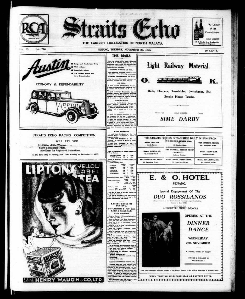 Miniature of Straits Echo 26 November 1935