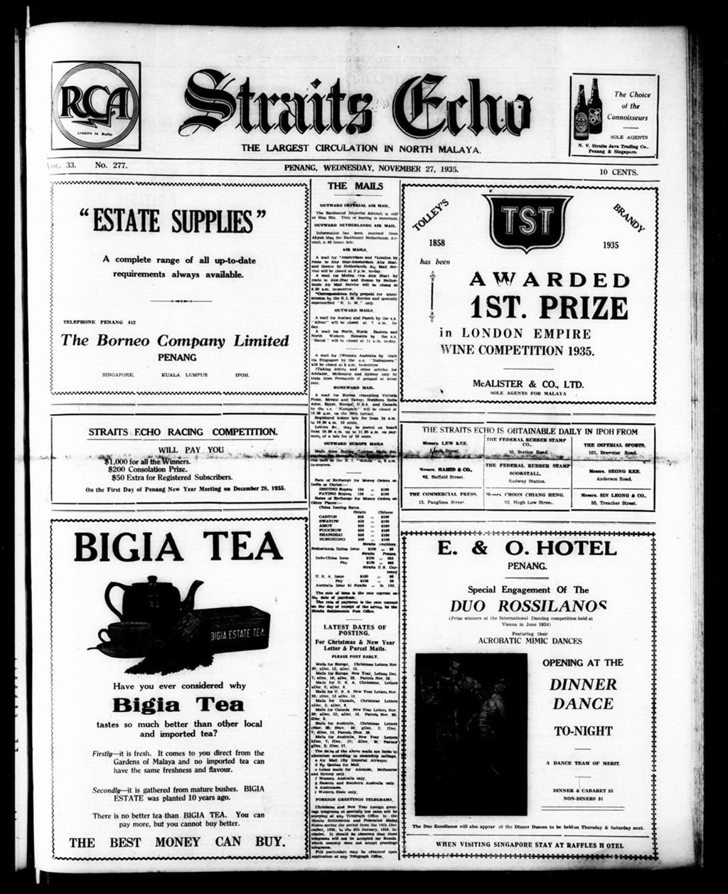 Miniature of Straits Echo 27 November 1935