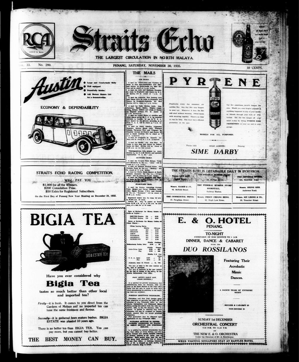 Miniature of Straits Echo 30 November 1935