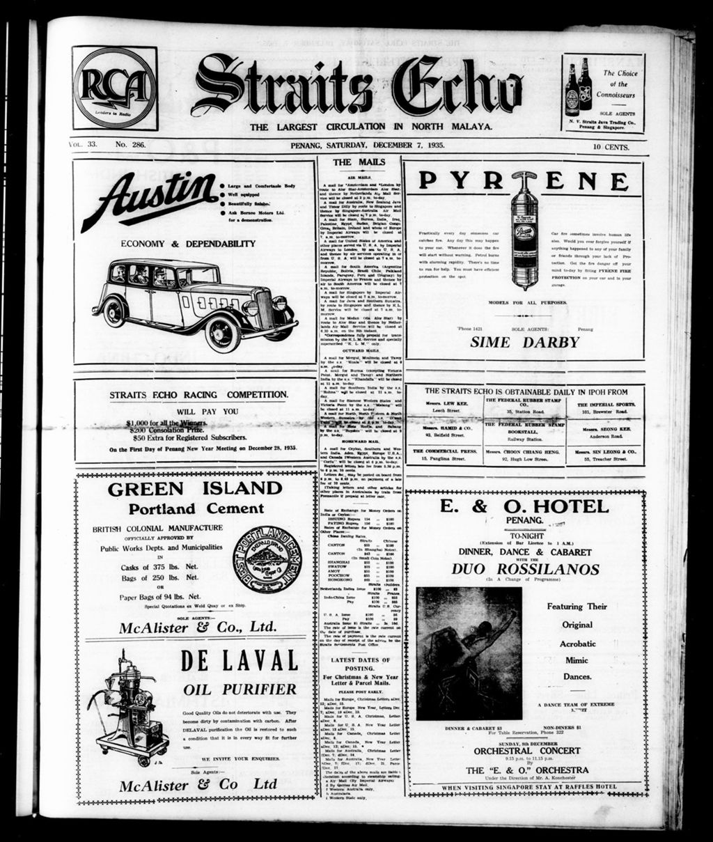 Miniature of Straits Echo 07 December 1935