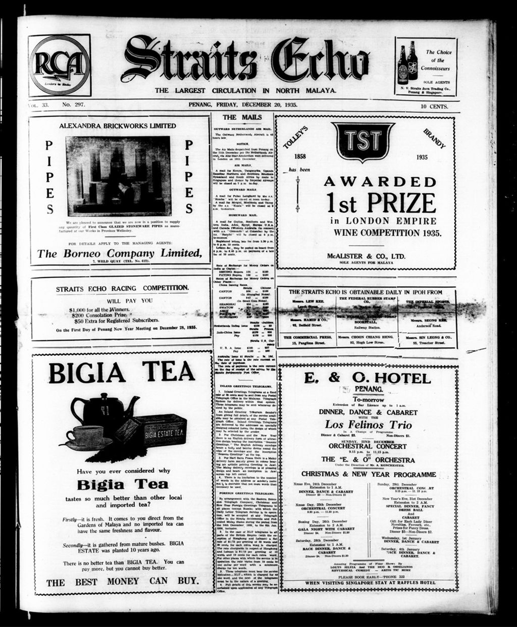 Miniature of Straits Echo 20 December 1935