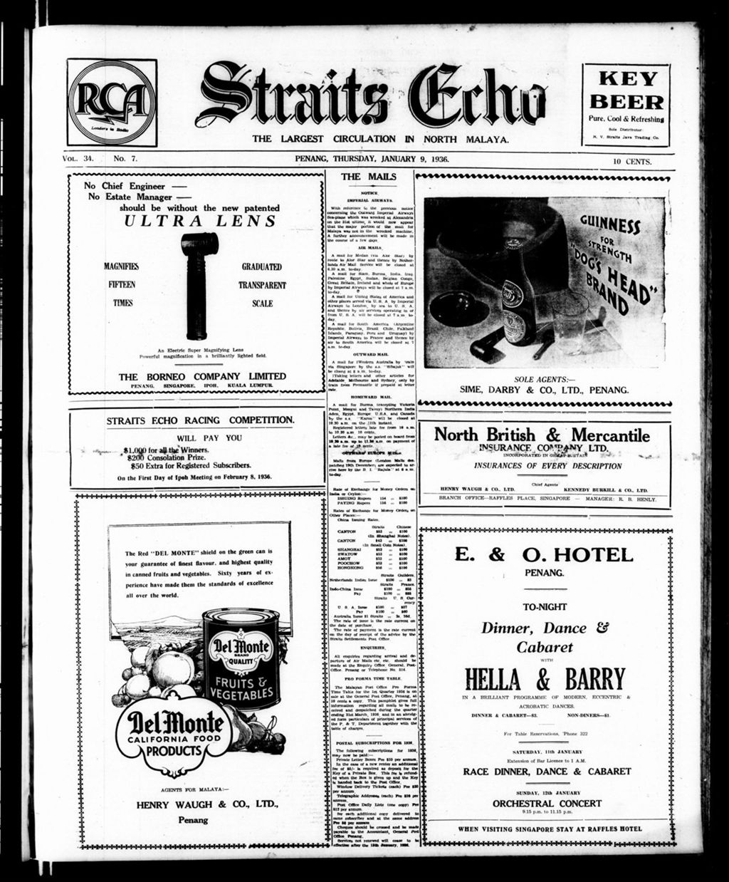 Miniature of Straits Echo 09 January 1936