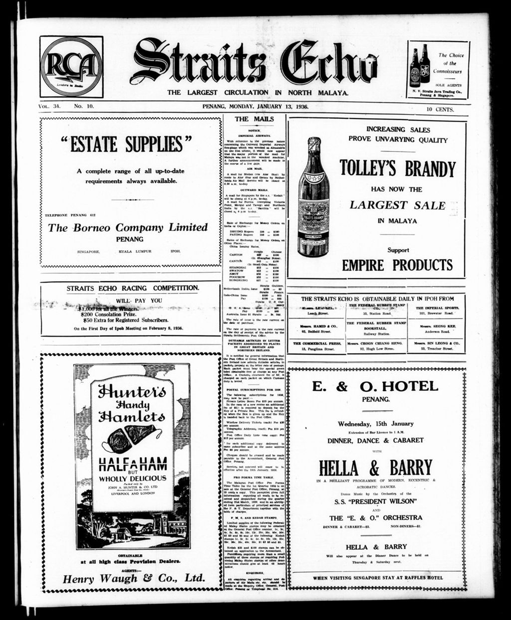 Miniature of Straits Echo 13 January 1936