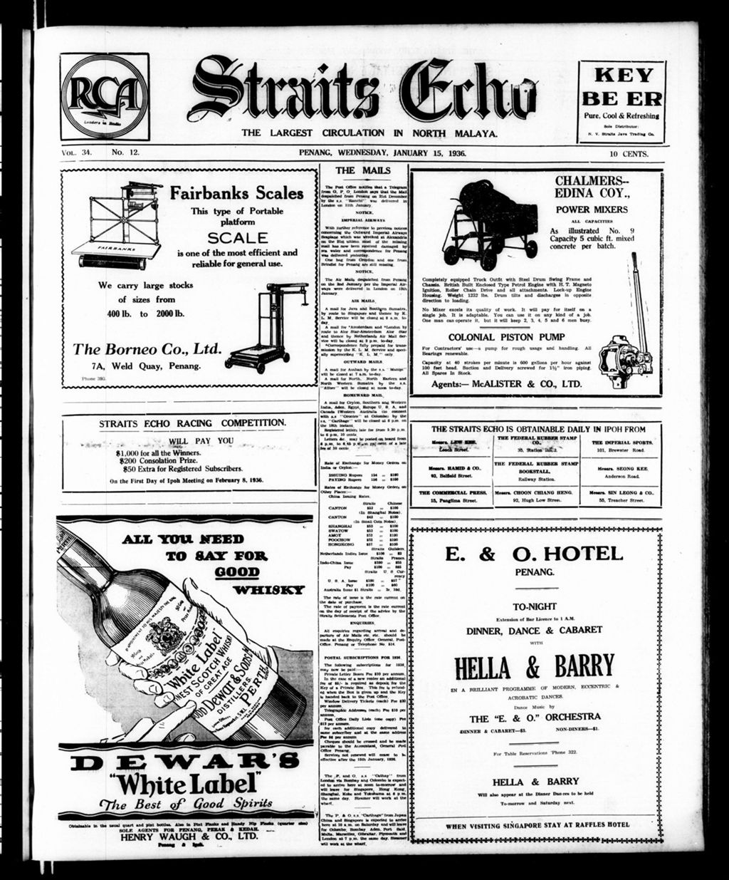 Miniature of Straits Echo 15 January 1936