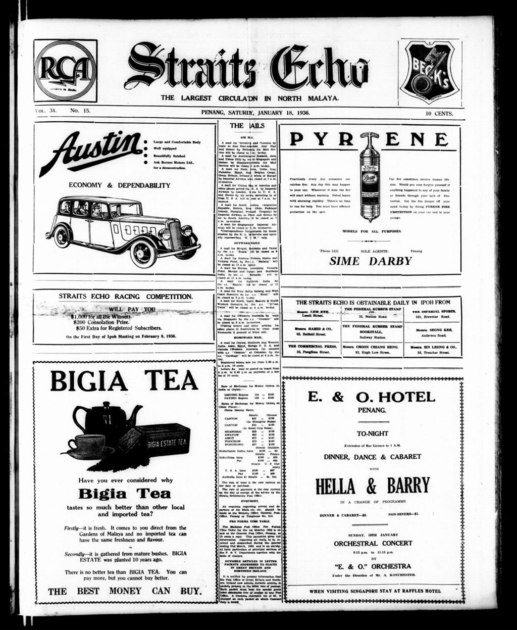 Miniature of Straits Echo 18 January 1936