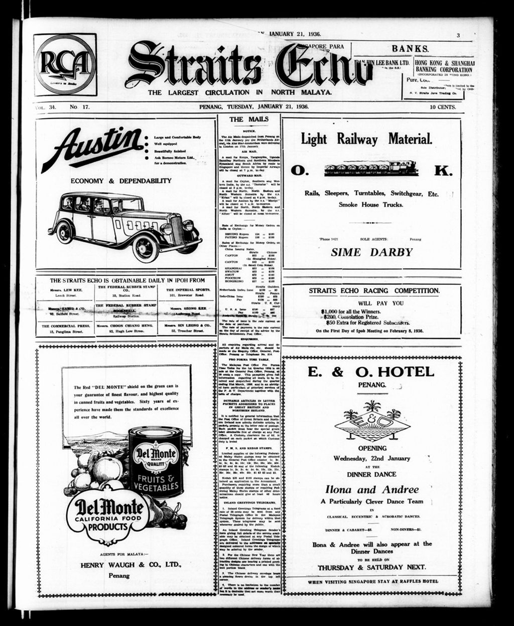 Miniature of Straits Echo 21 January 1936